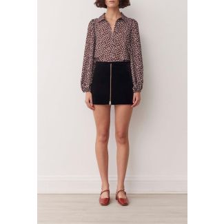 Sara Truffle Spot Print Button Shirt