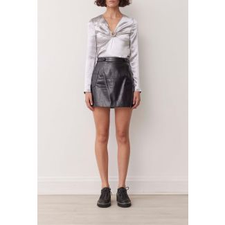 Alex Metallic Structured Crop Top