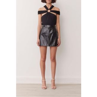 Delilah Black Structured Sleeveless Top