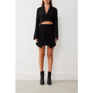 Nara Black Cropped Tailored Blazer