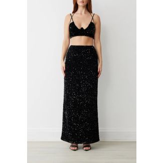 Bromley Black Sequin Bralette Top