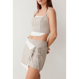 Connie Biscuit Suiting Corset-Inspired Top