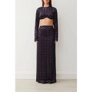 Kate Black Velvet Cropped Top