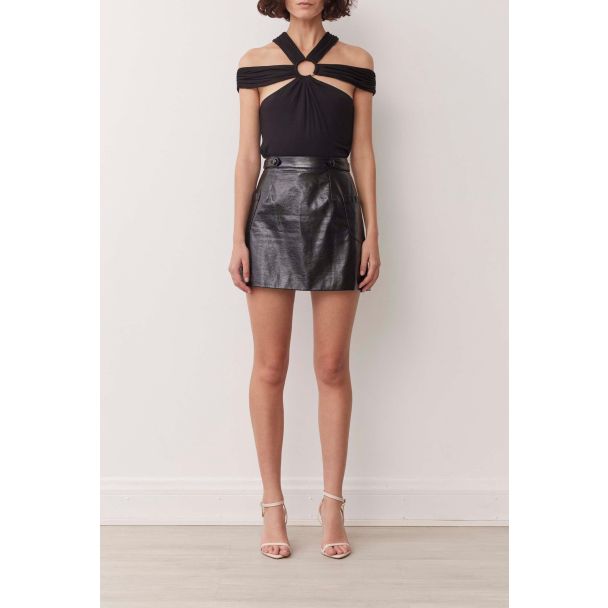 Delilah Black Structured Sleeveless Top